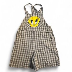 Vintage looney tunes girls tweety bird overalls